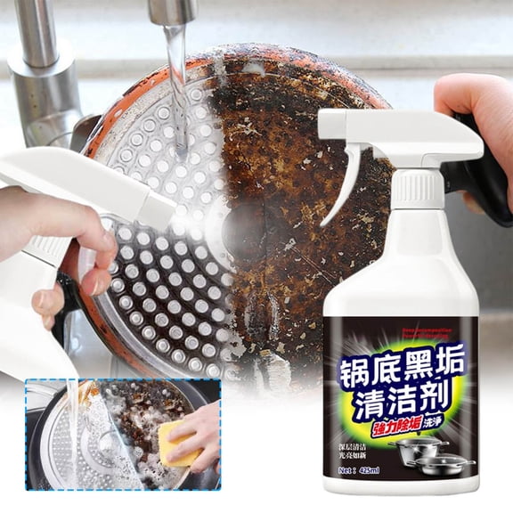 Stainless Steel Cleaner Pot Pan Grease Remover,Powerful Kitchen Grime Stain Dissolver,Multi Use Stainless Steel Care,Long Lasting Protective Coating,Easy Spray Kitchen Cleaner