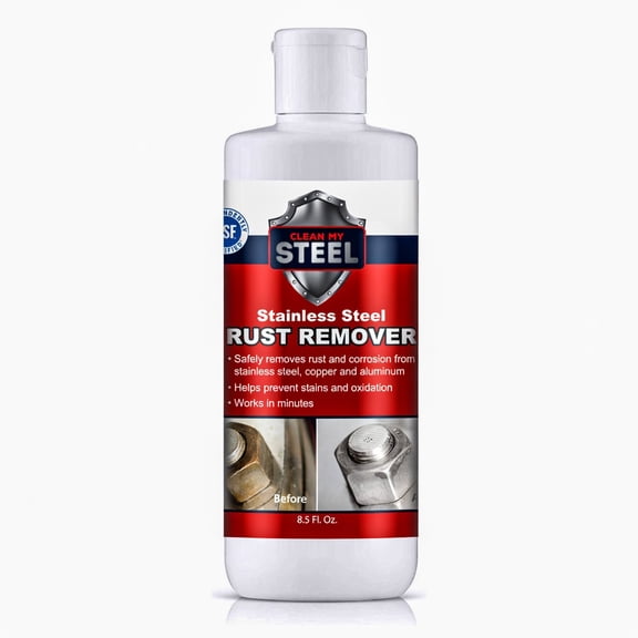 Stainless Steel Rust Remover & Cleaner - 8.5 oz | NSF Certified | Removes Rust Fast from Sinks, Appliances & Metal