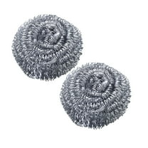 Stainless Steel Cleaning Ball Steel Wool 2Pc, Stainless Steel Scouring Pad, Steel Wool Scrubber, Kitchen Cleaning Ball, Stainless Steel Sponges, Scrubbing Pads for Kitchen Bathroom, 2-Pack
