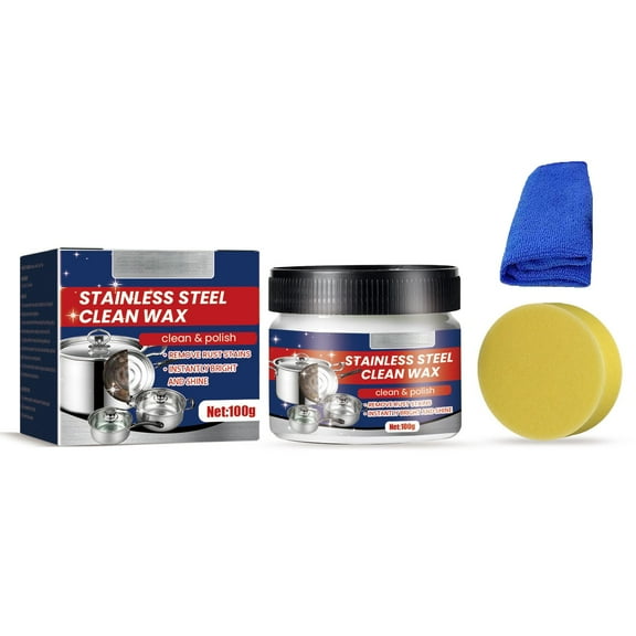 Stainless Steel Cleaning Paste, Multi-Purpose Powerful Cookware Decontamination Rust Remover for Kitchen Oven Pans Sink Glass Ceramic, Non-Toxic Formula