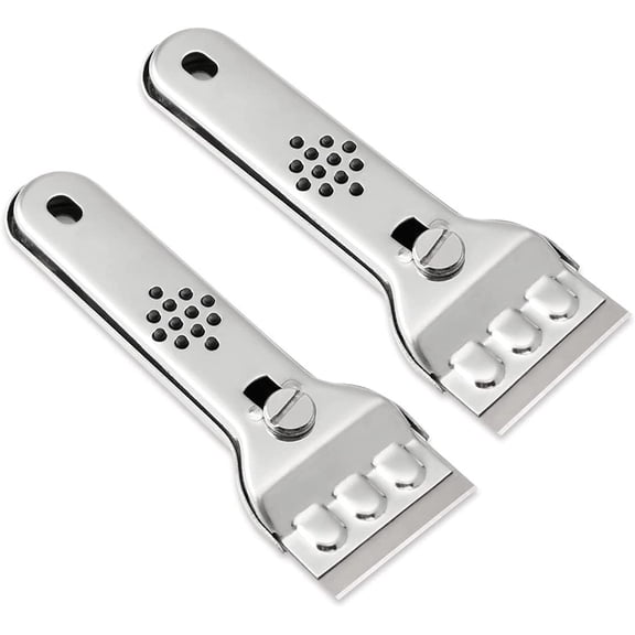Stainless Steel Cleaning Shovel, Multifunctional Cleaning Shovel Kitchen Tile decontamination Scraper Wall and Floor Cleaning Scraper, Household Gadgets Multifunctional Kitchen Cleaning Shovel, 2PCS