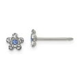 thumbnail image 1 of Stainless Steel Clear & Blue Crystal Post Earrings, 1 of 1