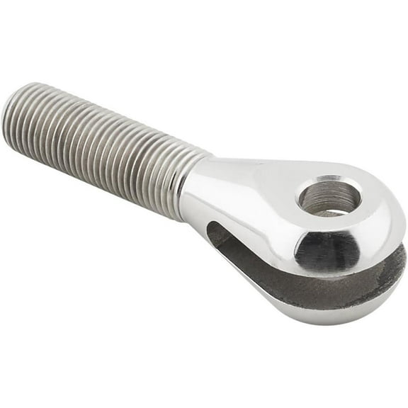 Stainless Steel Clevis, 1/2-20 Thread, 3/8 Inch Hole, Polished