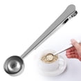 thumbnail image 1 of Stainless Steel Clip On Multiuse Measuring Scoop W/ Knurled Grip (6.9") | Pantry Coffee Grounds, Tea, Powder Dispenser Spoon for Kitchen & Brewing, PRYESS, 1 of 7