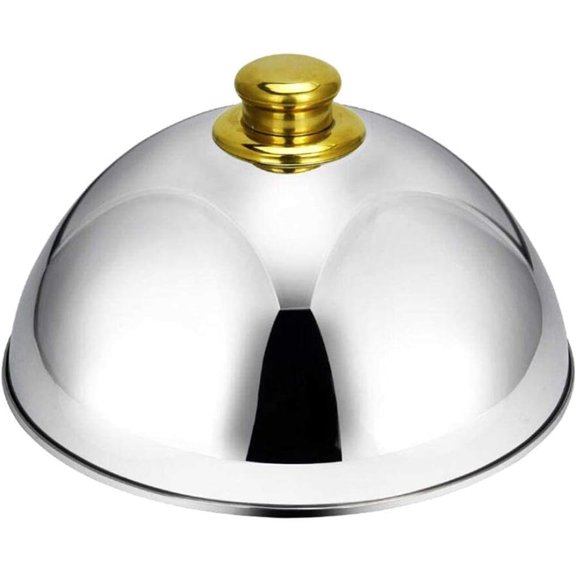 Stainless Steel Cloche Food Cover Dome Serving Plate Dish Dining Dinner with Thicken Edges for Home Kitchen Restaurant Cafe