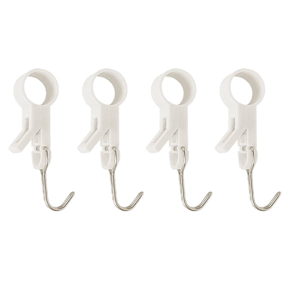 Stainless Steel Closet Rod Hooks, Heavy Duty Utility Hooks for Hanging Pots, Pans, Mugs, Towels, Oven Mitts, Adjustable Duable-Sided Wardrobe Hooks Fit for 3/4" (20mm) Rod,4pcs