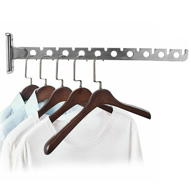 Stainless Steel Hanger Clothes Rack with 10 Hooks, Foldable