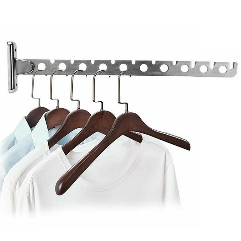 Stainless Steel Hanger Clothes Rack with 10 Hooks Foldable Hanging Rod Space Saver for Closet and Laundry Room Walmart