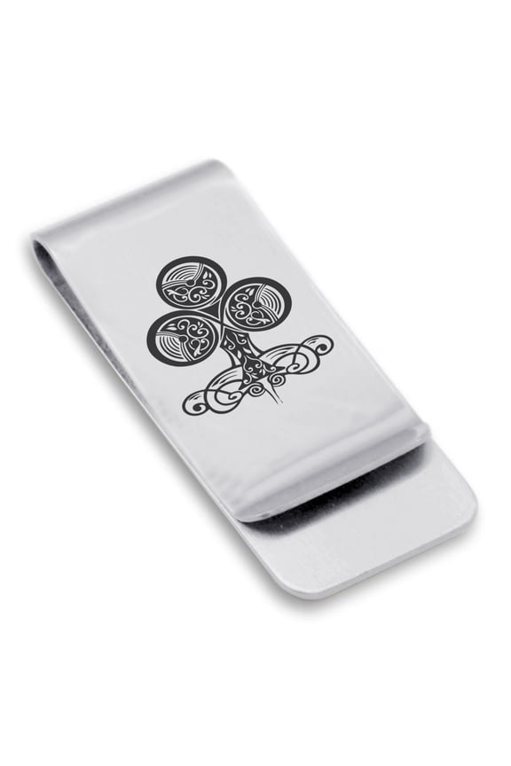 Stainless Steel Club Card Suit Classic Slim Money Clip Credit Card Holder