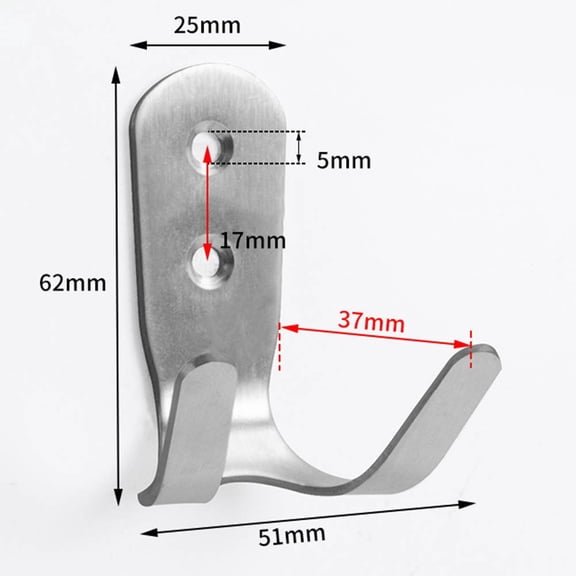 Stainless Steel Coat And Towel Hanger Wall Mounted Heavy Duty J Hooks For Efficient Organization In Small Areas