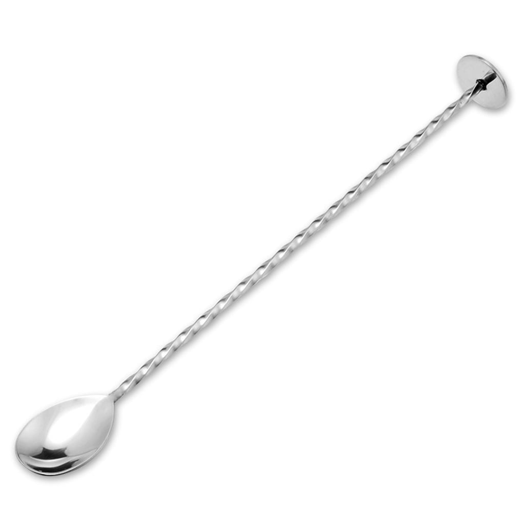 Stainless Steel Cocktail Mixing Bar Spoon with Twisted Stem & Muddler End