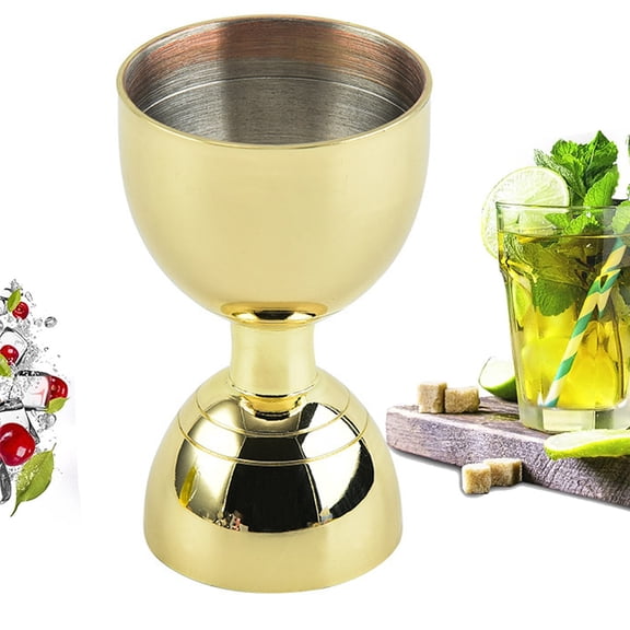 Stainless Steel Cocktail Double Jigger for Bartending - Bar Tools For Measuring Cocktail Shots 2 oz/1 ozgolden