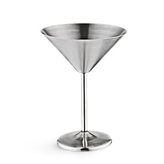 Stainless Steel Cocktail Glass High Base Wine Unbreakable Metal Bar Champagne Silver