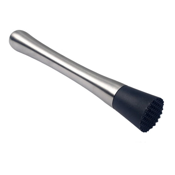 Stainless Steel Cocktail Muddler, 8.07-Inch Bar Tool with Black Silicone Head for Mint, Citrus and Fruit