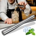 thumbnail image 1 of Stainless Steel Cocktail Muddler Ice Crusher Bar Tool Set with 1 Ice Stick 22.5cm for Milk Tea Lemon PressingforKitchen Supplies(Silver),Ccwuwei, 1 of 8