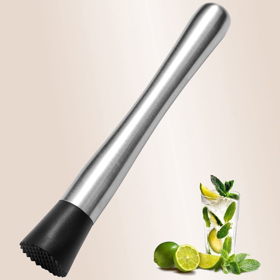 Stainless Steel Cocktail Muddler and Mixing Spoon Bar Tool Set - Create Delicious Mojitos Old Fashioned Mint Julep Other Fruit Based Drinks
