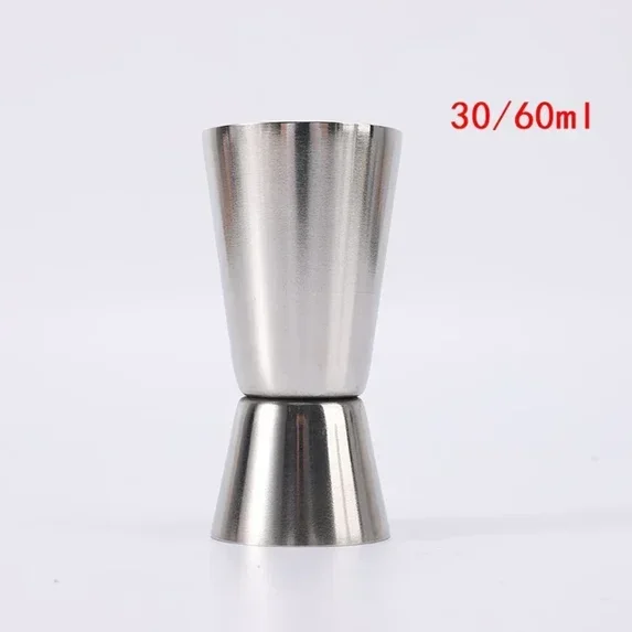 Stainless Steel Cocktail Shaker Measure Cup Dual Shot Drink Spirit Measure Jigger Kitchen Gadgets wine accessories bartender (30 60ml)