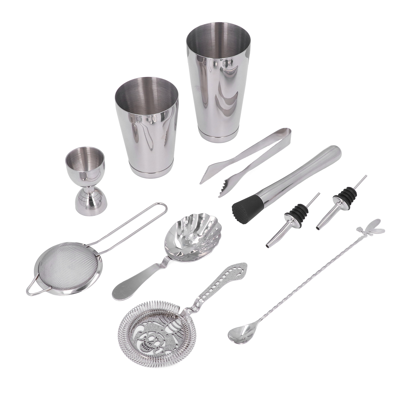Stainless Steel Cocktail Shaker Set 11 Piece Mixology Tool Kit for