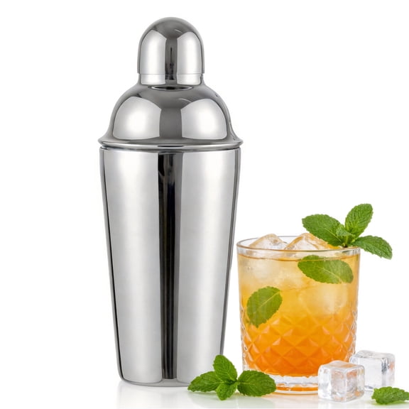 GARITIN Cocktail Shaker 20 oz, Stainless Steel Boston Shaker Martini & Margarita Mixer with Built-in No-Leak Strainer for Bartending, Home Bar & Party Drink Mixing, Silver