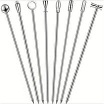 Stainless Steel Cocktail Toothpicks 8 New Styles Reusable Olive Stuffers Martini Picks Set Cocktail Picks for Appetizers, Cherries, Olives, Machine Washable Perfect for Bars and Restaurants Tools