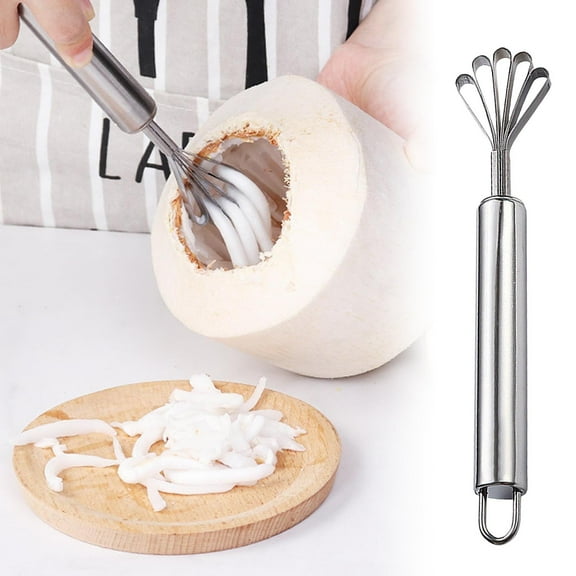 Peeler Coconut Meat Scraper Stainless Steel Tool for Kitchen Use Efficient Melon Grinder and Scale Remover for Versatile Cooking Needs