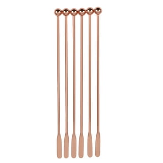 Stainless Steel Coffee Beverage Stirrers Stir Cocktail Drink Swizzle Stick  with Palm leaf Metal Top,4PCS GOLD stirrer