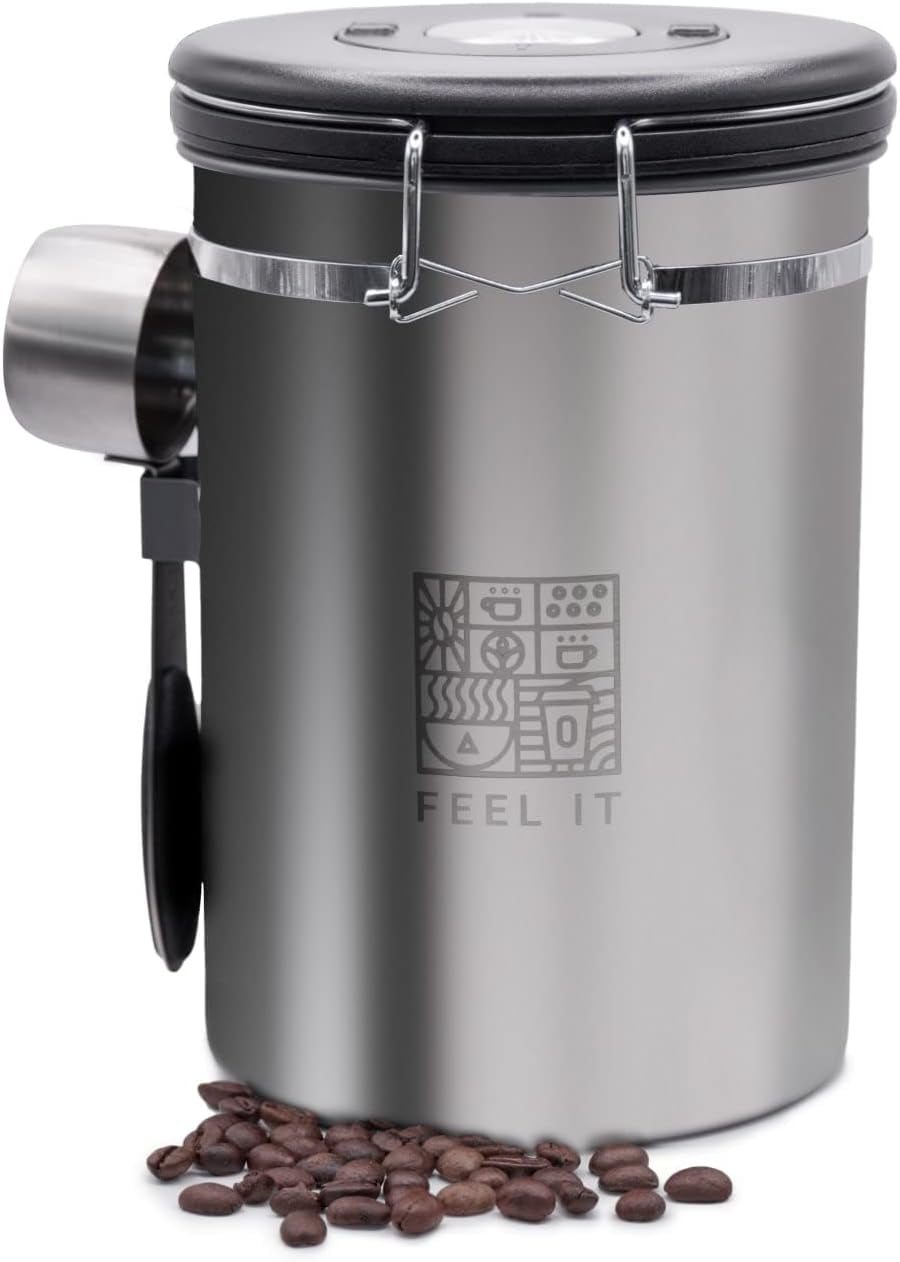 Stainless Steel Coffee Canister   Airtight Kitchen Food Storage Container with