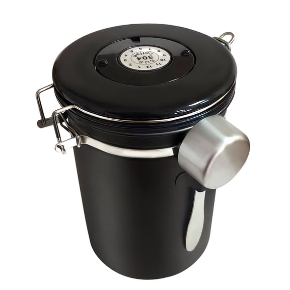 Stainless Steel Coffee Canisters with Airtight Lids, Date Track and Scoop, Coffee Bean Storage, Ground Container for Sugar Flour Kitchen Freshness Tea Countertop, 60.8 Oz