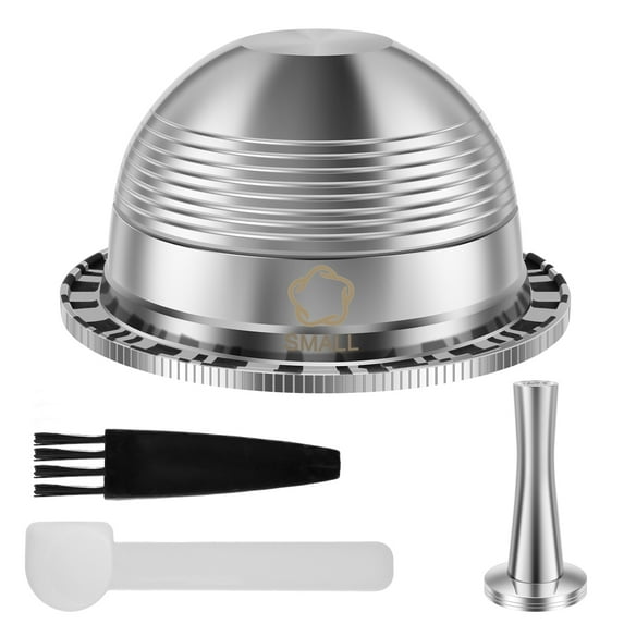 Stainless Steel Coffee Capsule Reusable Coffee Pods Practical Coffee Pod Refill Kit with Filling Spoon Brush Coffee Tamper Complete Coffee Capsule Refill Kit for Making Coffee