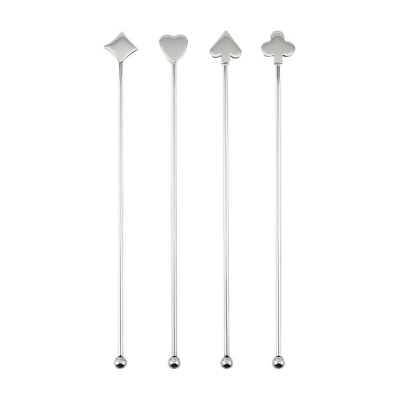 Stainless Steel Coffee and Cocktail Stirrer, 4-Pack Beverage Stirring Sticks for Coffee, Drinks, Cocktails, Reusable, Dishwasher Safe for Home, Bar, Office, Party