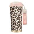 thumbnail image 1 of Stainless Steel Coffee Cup 7.7×2.6×3.5in Tapered Design Nylon Woven Wrist Strap Portable Durable Cup Bottom With Non-Slip Sticker Leopard_2, 1 of 8