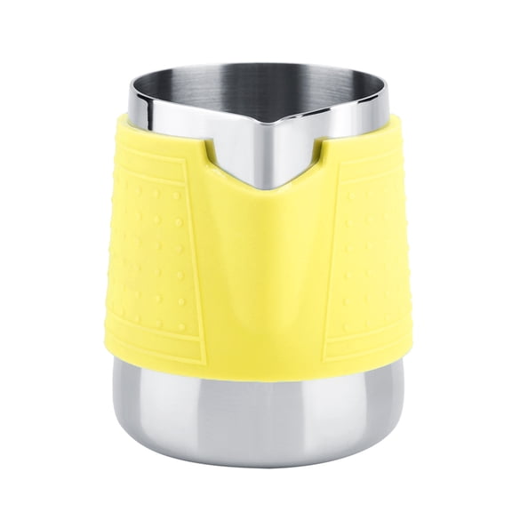Stainless Steel Coffee Cup Frothing Milk Heat Proof Latte Pitcher Jug (Yellow)