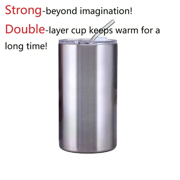 Stainless Steel Coffee Cup Thermoses Water Bottle with Straw 600ml Ice American Coffee Mug Vacuum Flask Double-layer Cup