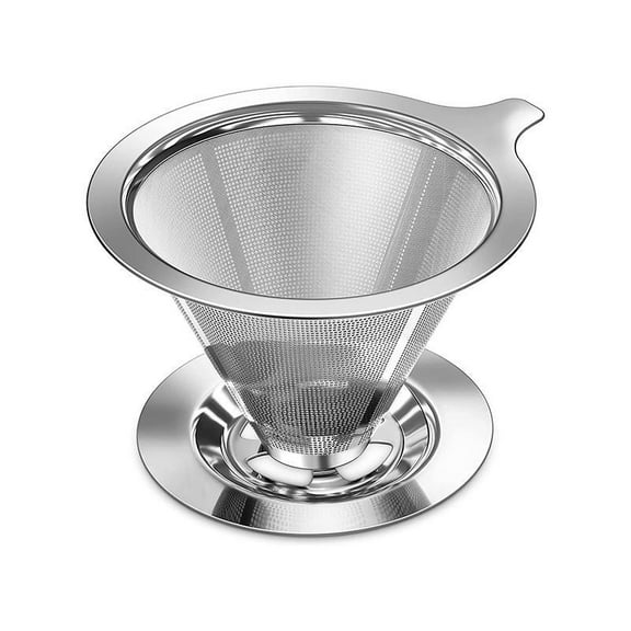 Stainless Steel Coffee Filter, 1 Set Pour Over Coffee Dripper, Reusable Lightweight Coffee Making Tool for Home Office Use, Kitchen Gadgets 2024, Kitchenware