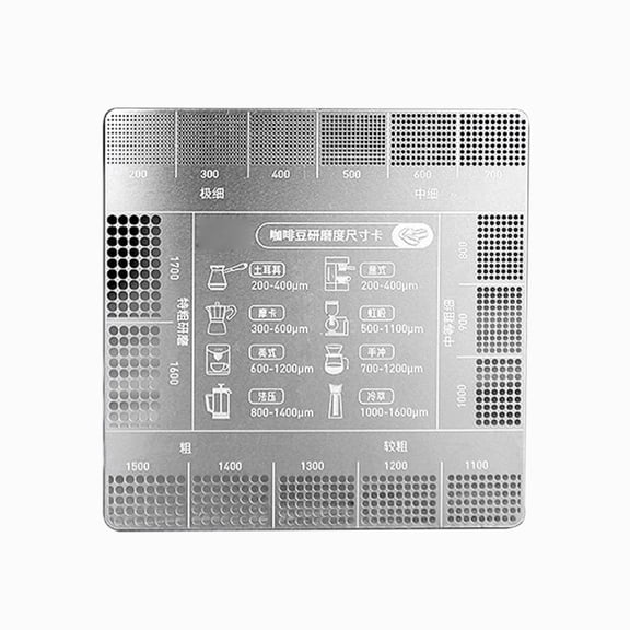 Stainless Steel Coffee Grind Guide Card