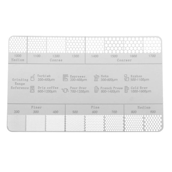 Stainless Steel Coffee Grind Reference Card Metal Coffee Grind Size Ruler Professional Coffee Bean Grinder Accessories