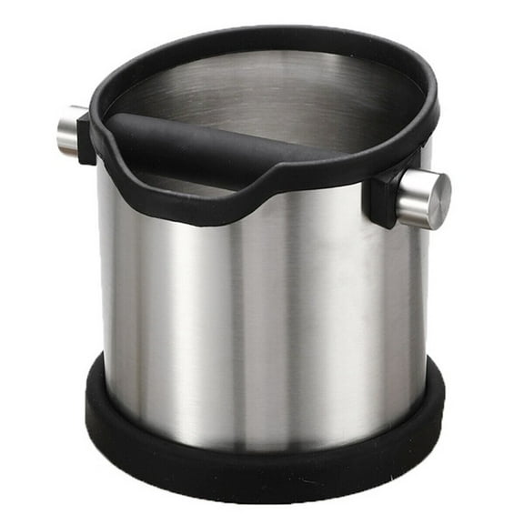Stainless Steel Coffee Knock Box Bin Bucket Espresso Grinds Container Non-Slip
