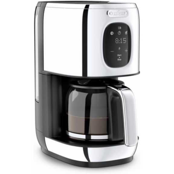 Stainless Steel Coffee Maker Keep Warm Function 1000 Watts Programmable Timer Removable Water Tank Silver