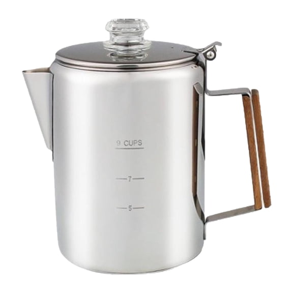 Camping Coffee Maker Large Capacity Stainless Steel Percolator with Clear Lid 9 Cups Household Coffee Pots