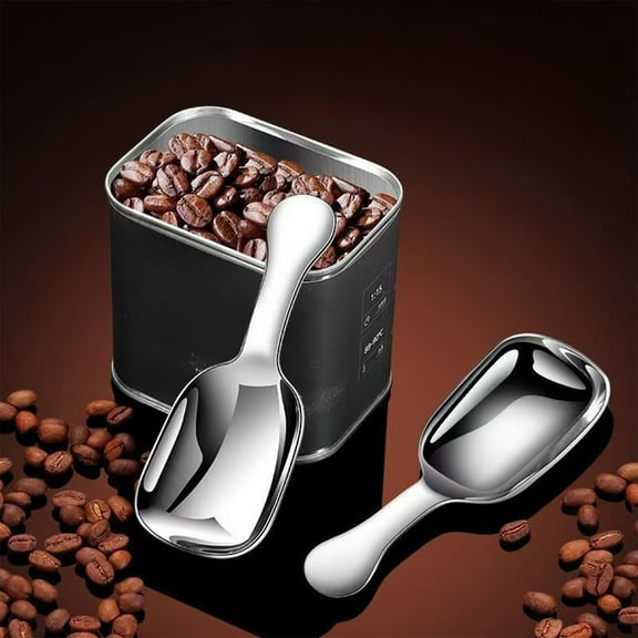 Stainless Steel Coffee Measuring Spoon 304 Thickened Teaspoon, Short Handle Scoop for Coffee Grounds, Tea, Sugar, Ice Cream