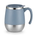 thumbnail image 1 of Stainless Steel Coffee Mug 16.91 Oz Double-Layer Insulated with Lid Non-Slip Shatterproof Design with Handle for Home Camping Holiday Gift, Blue, 1 of 9