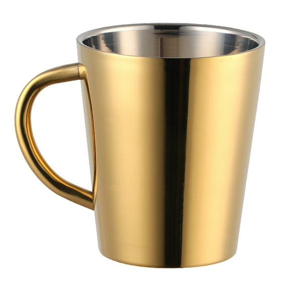 Stainless Steel Coffee Mug, Double Wall with Handle Insulated Water and Tea Cup for Home, Office, Kitchen, Garden, Cafe