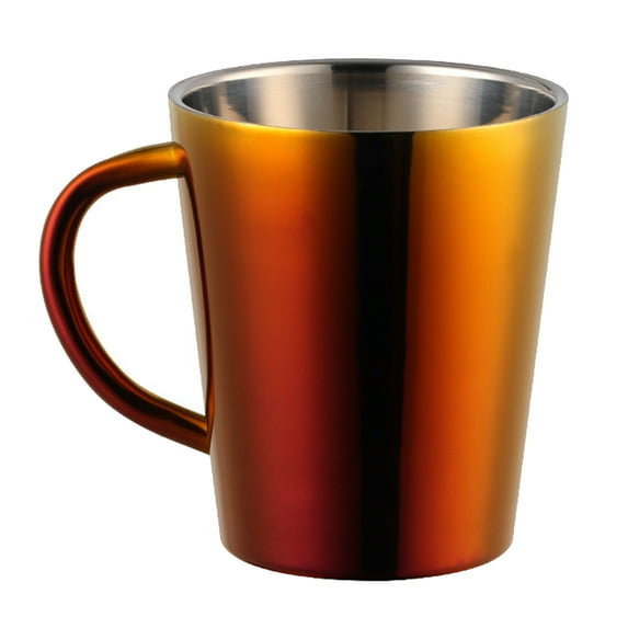 Stainless Steel Coffee Mug, Double Wall with Handle Insulated Water and Tea Cup for Home, Office, Kitchen, Garden, Cafe