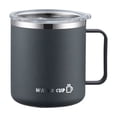 thumbnail image 1 of Stainless Steel Coffee Mug with Flat bottom and Handle, Work with Coffee Warmer for Rapid Heating Coffee, Tea and Milk Office Desk Accessories, 13.5oz, 1 of 8