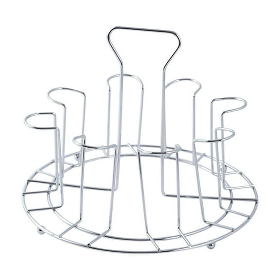 Stainless Steel Coffee Mug Tree 8-Slot Inverted Cup Storage Rack With Handle For Desktop Countertop Silver