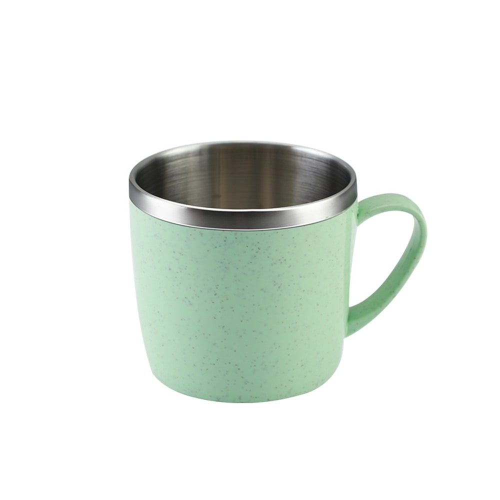 Stainless Steel Coffee Mug, Unbreakable Double Walled Insulated Cups Espresso Mugs Tea Tumbler with Handles for Kids Camping Office Ice, Water(Green)