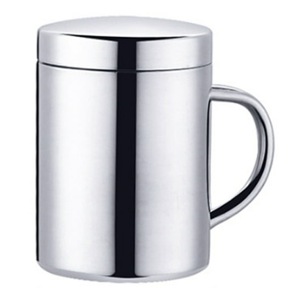 Stainless Steel Coffee Mug with Lid and Handle, Double Wall Camping Travel Coffee Mugs Tough & Shatterproof
