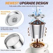 `Stainless Steel Coffee Pod, Reusable K Cup Filters, Stainless Steel Mesh Strainer, My K Cup Reusable Coffee Filter, 2inHeight, Loose Ground Coffee, Kitchen Access, Polished, 1
