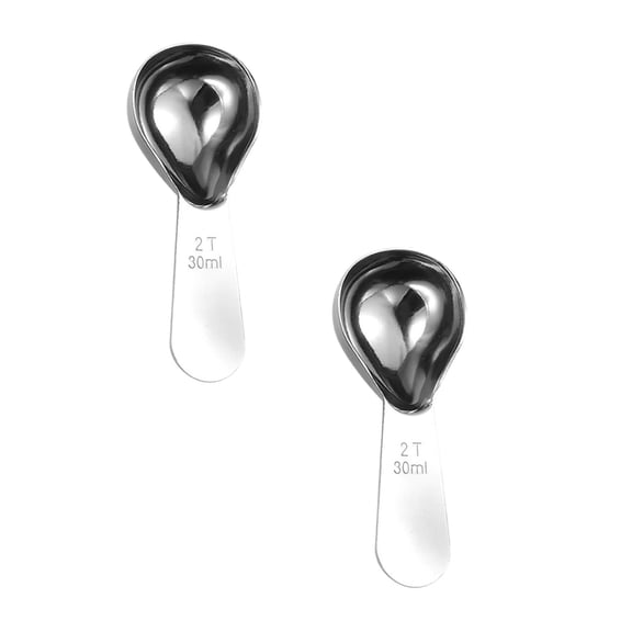 Stainless Steel Coffee Scoop - 1 Tbsp Measuring Spoon for Ground Coffee, Protein Powder, Sugar & Flour - Ergonomic 18/8 Metal Scooper for Canisters & Jars