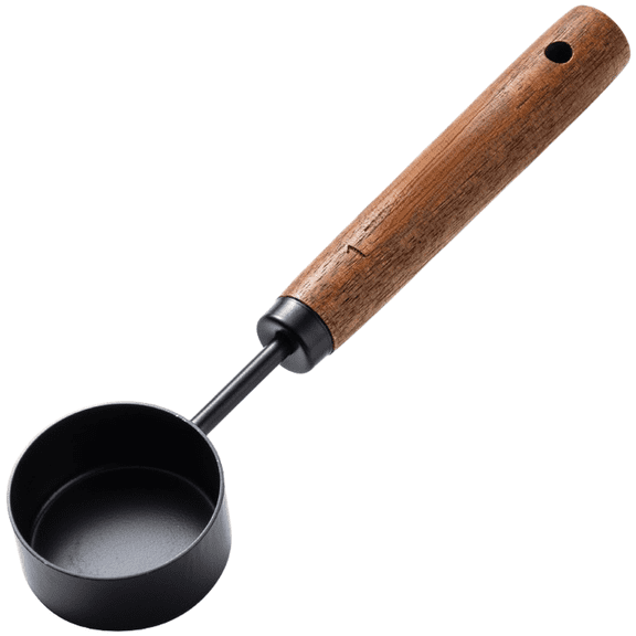 Stainless Steel Coffee Scoop 15Ml Walnut Handle Measuring Spoon For Ground